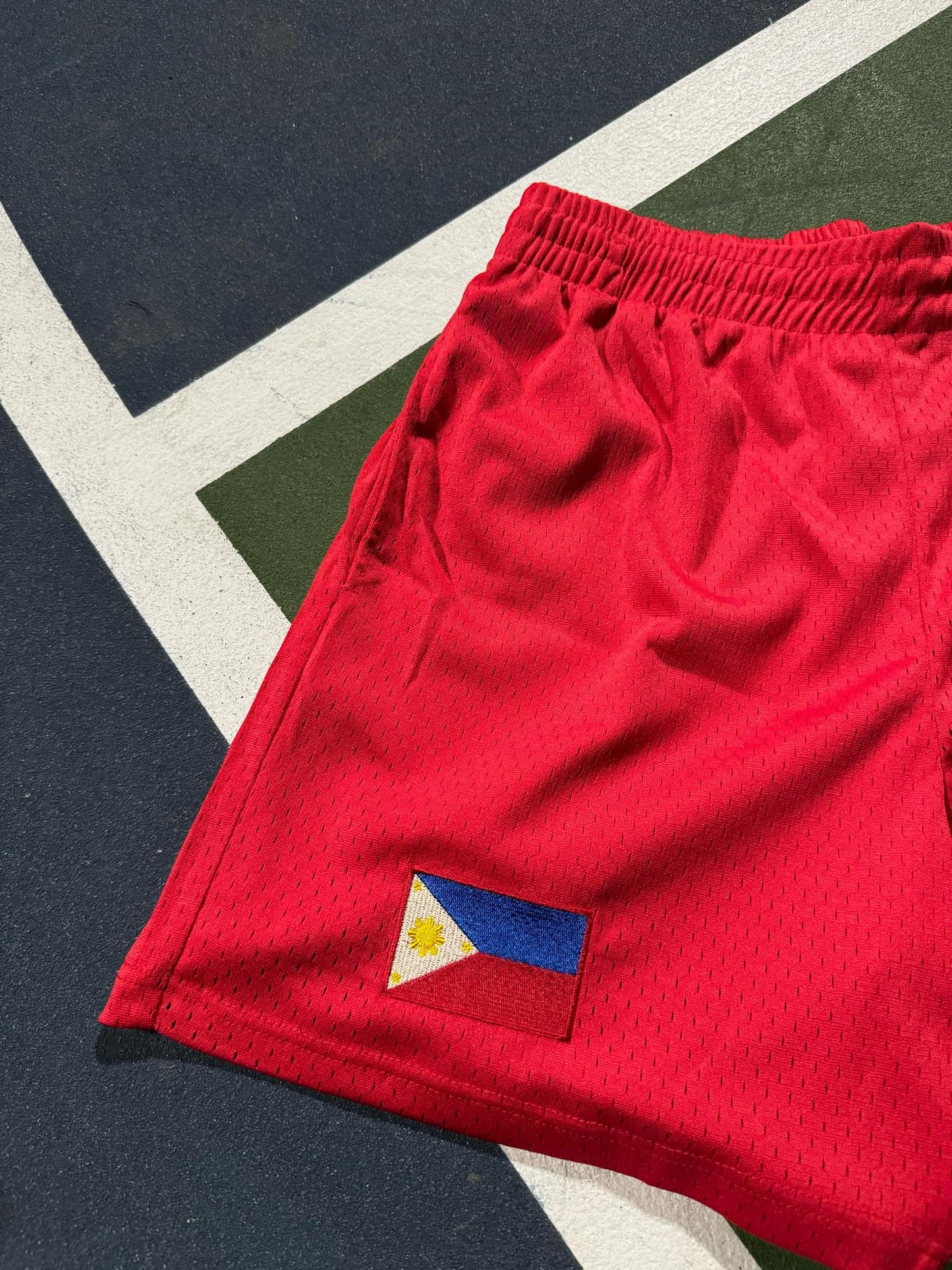 Nostalgia Red Philippines Country Flag Mesh Shorts