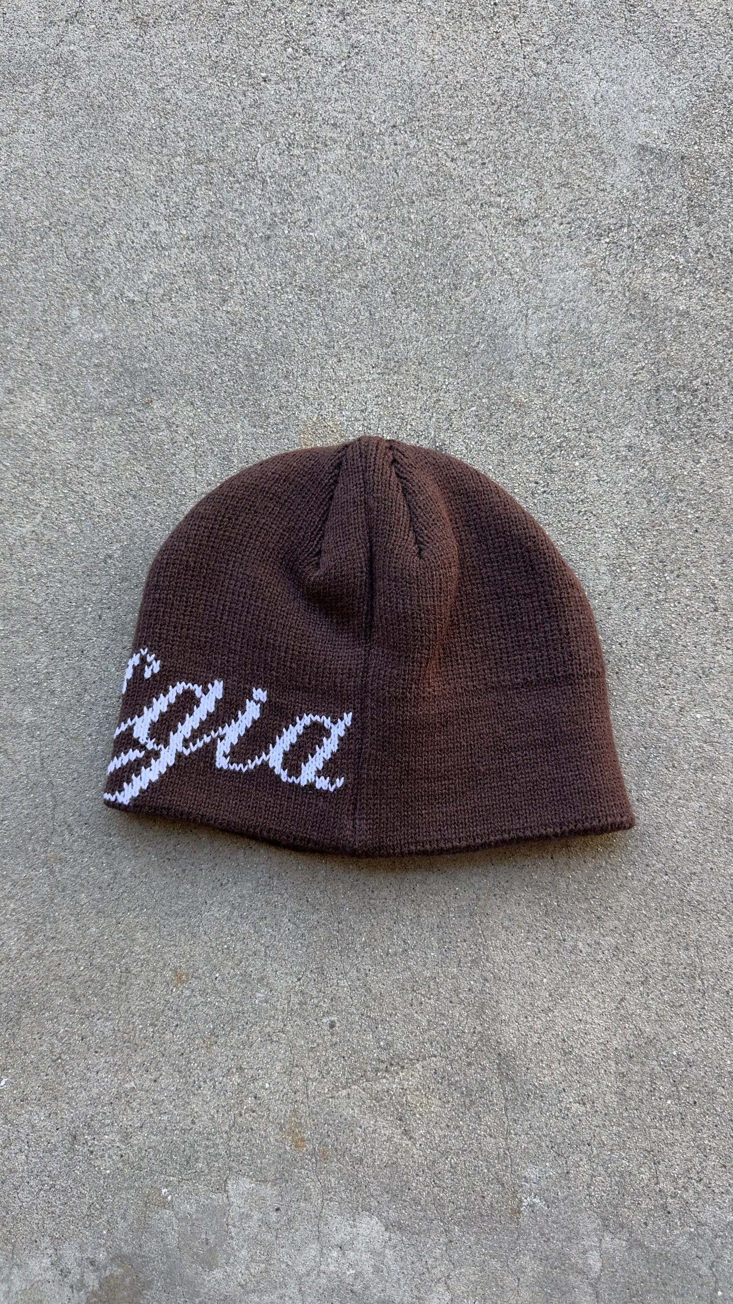 nostalgia brown jacquard beanie